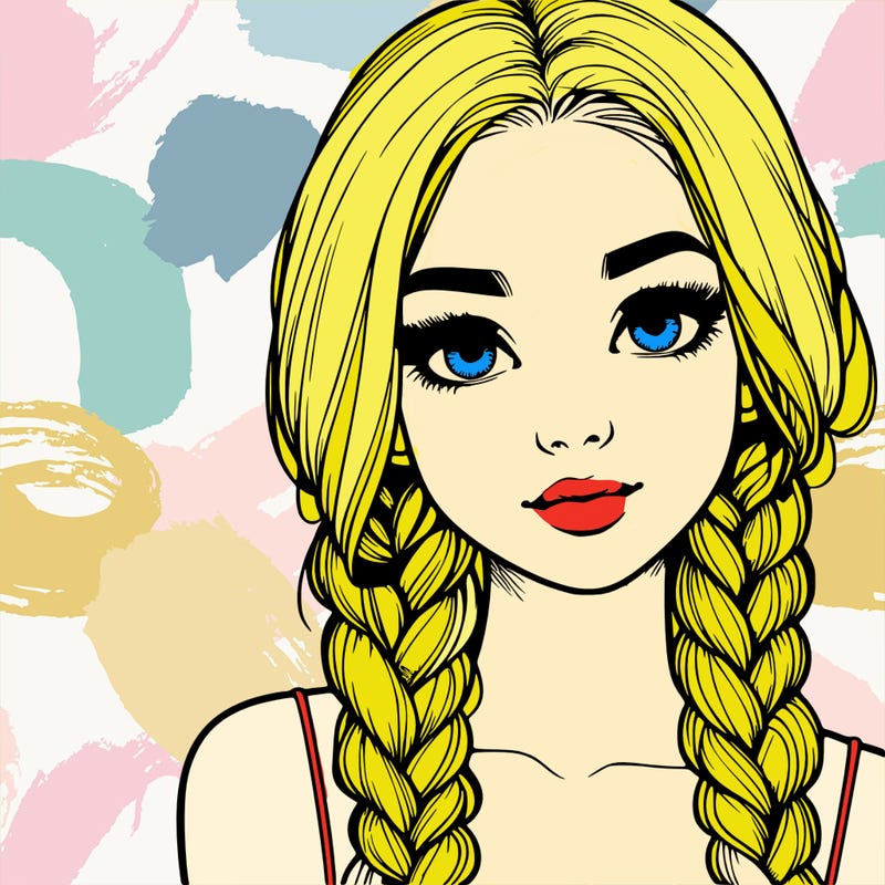 realistic girl with braids