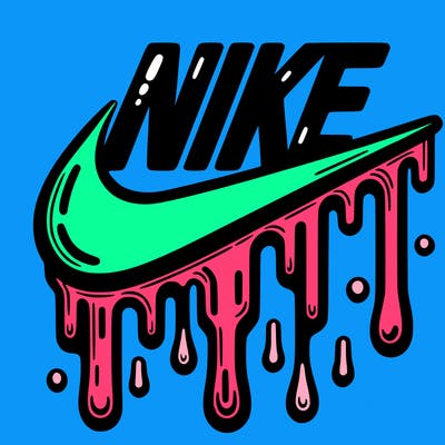 dripping nike logo
