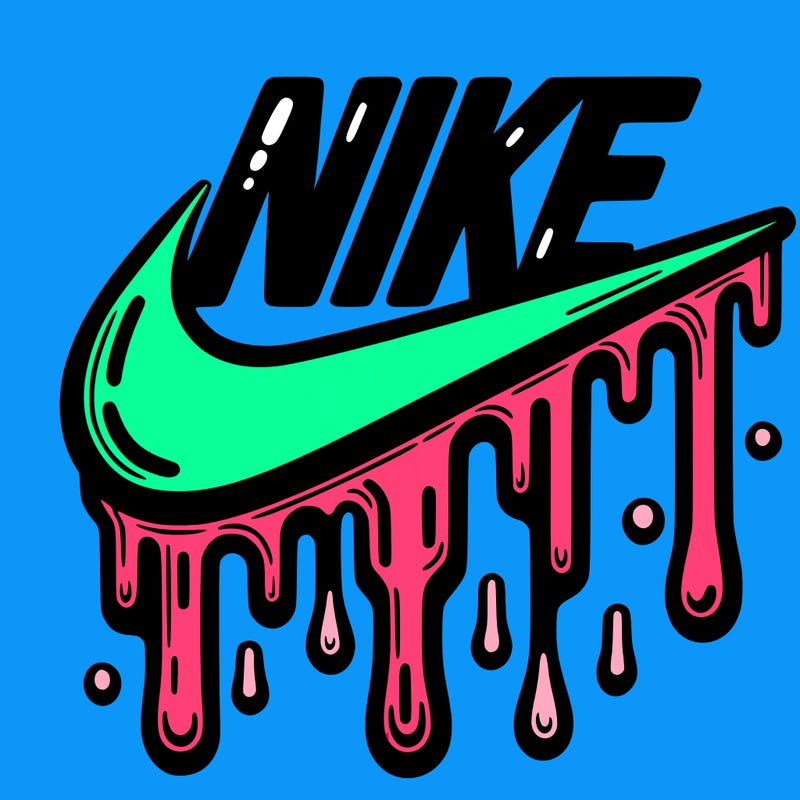 dripping nike logo