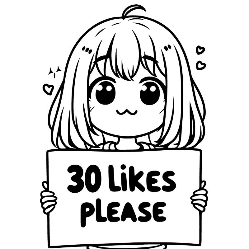 ma girl holding a a sign that says 30 likes please