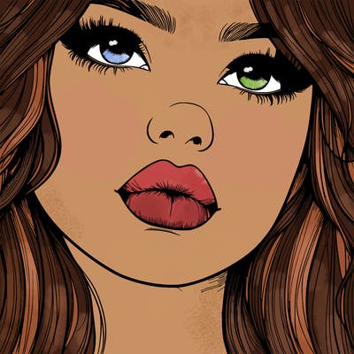 really realistic girl with lips