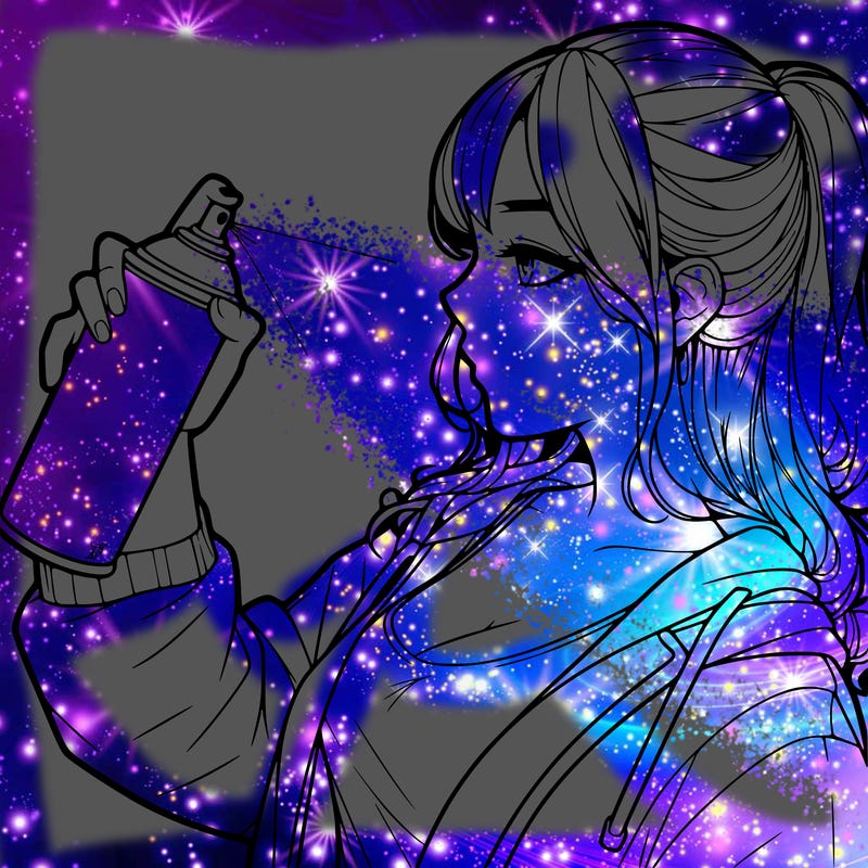 a realistic girl spray, painting