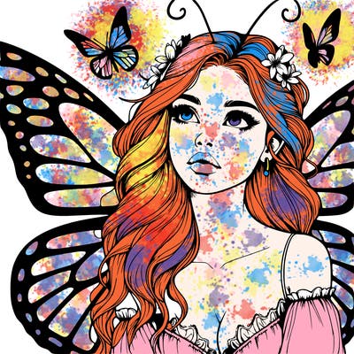 butterfly fairy realistic girl