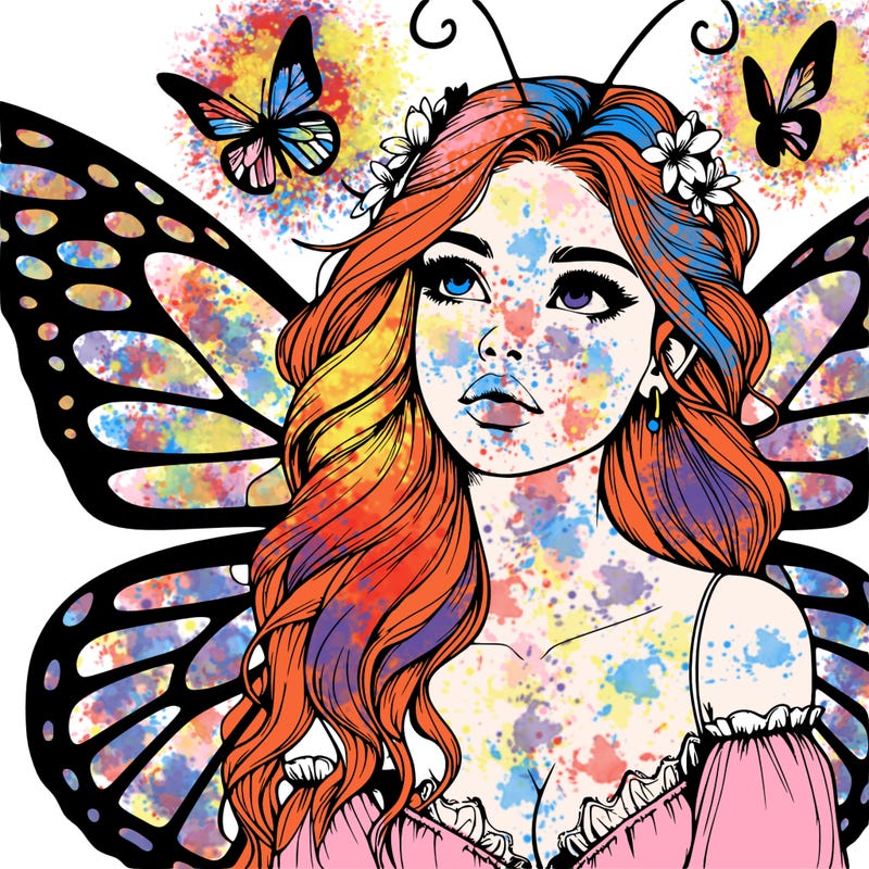 butterfly fairy realistic girl