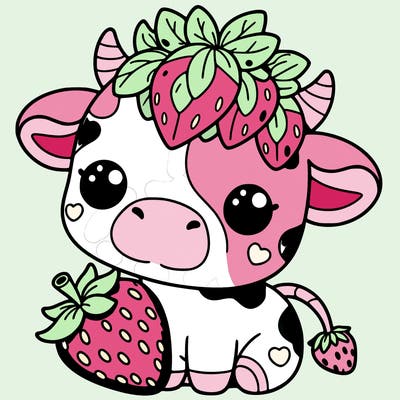 cute strawberry cow