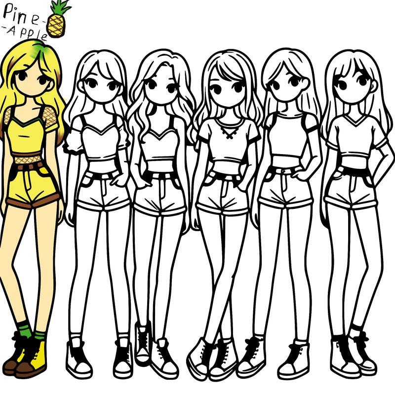 a group of girls wearing crop tops and shorts