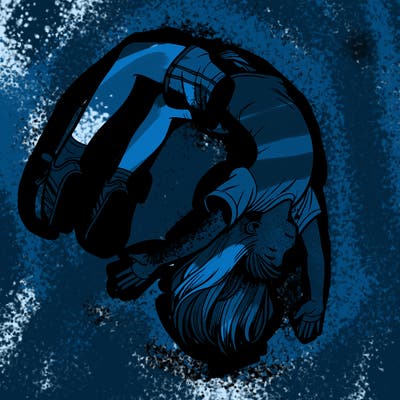 realistic girl doing a backflip