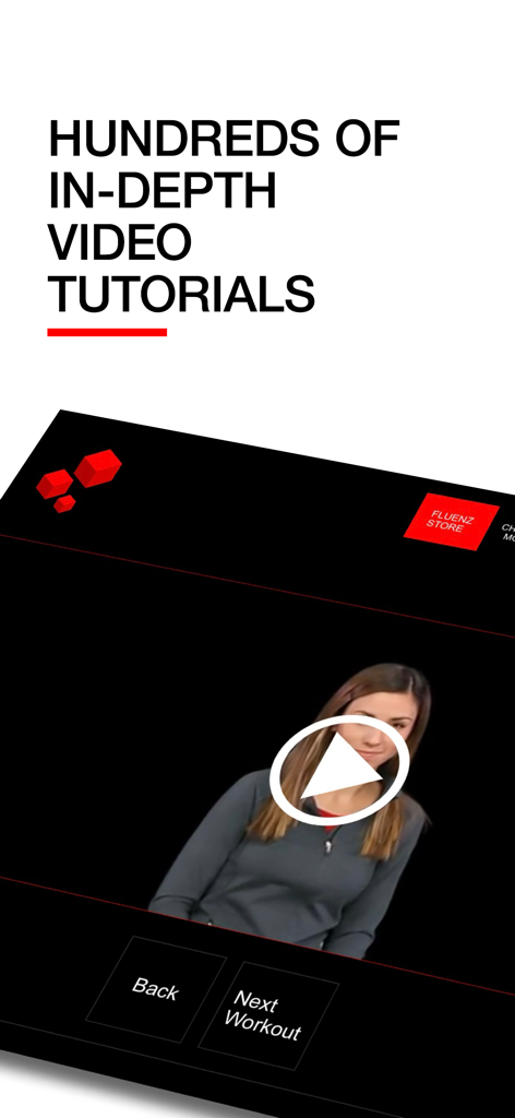 Fluenz - Fluenz app interface showing a professional video tutorial for in-depth language learning
