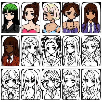 girls that look diffrent anime