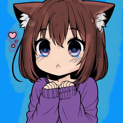 shy anime catgirl