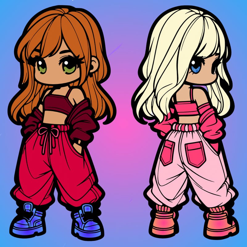 girl in crop top and baggy pants