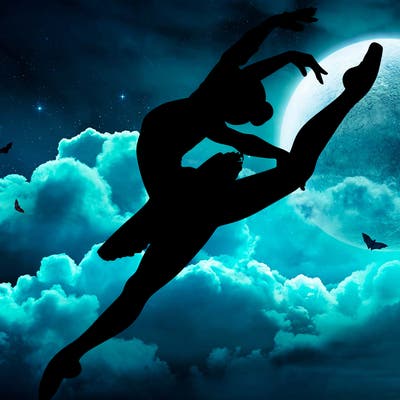 realistic ballet dancer doing leap