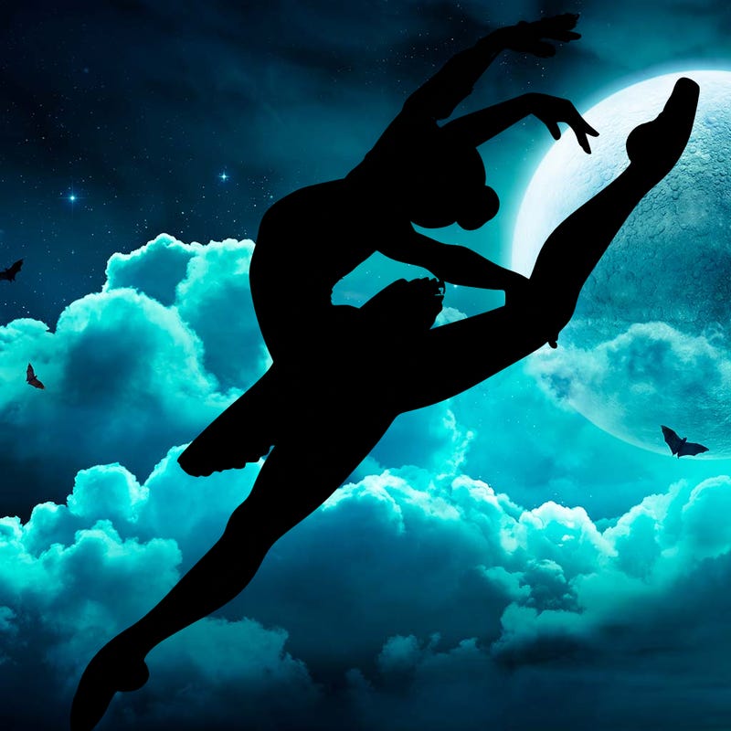 realistic ballet dancer doing leap