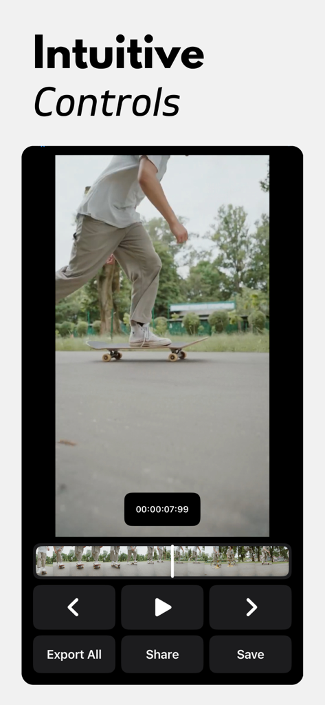 Frame Grabber: Video to Pic - Frame Grabber app interface showing intuitive video playback controls and frame-by-frame navigation