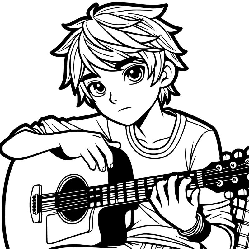 teenager with guitar