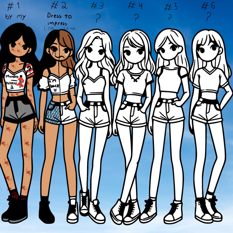 a group of girls wearing crop tops and shorts