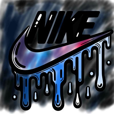 dripping nike logo