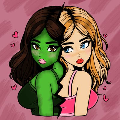 realistic girl split