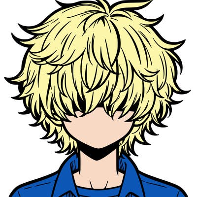 manga boy fluffy hair covering his eyes