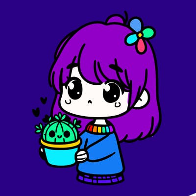 cute girl holding a cute tiny plant