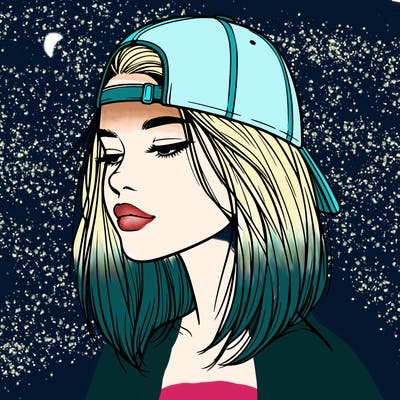 realistic  girl with a backwards hat