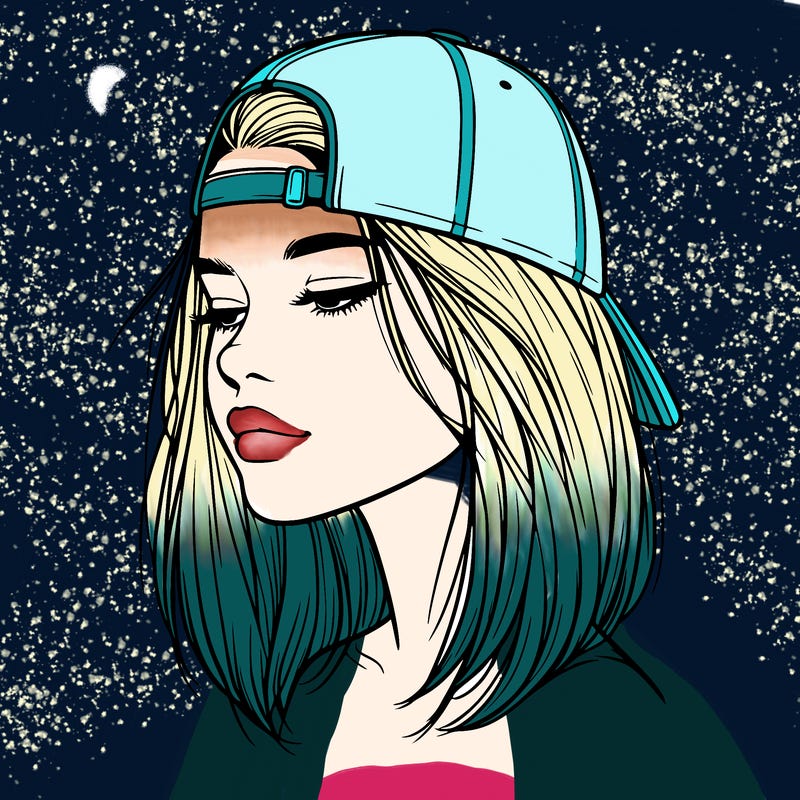 realistic  girl with a backwards hat