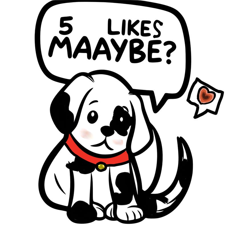 a puppy that says 5 like maybe