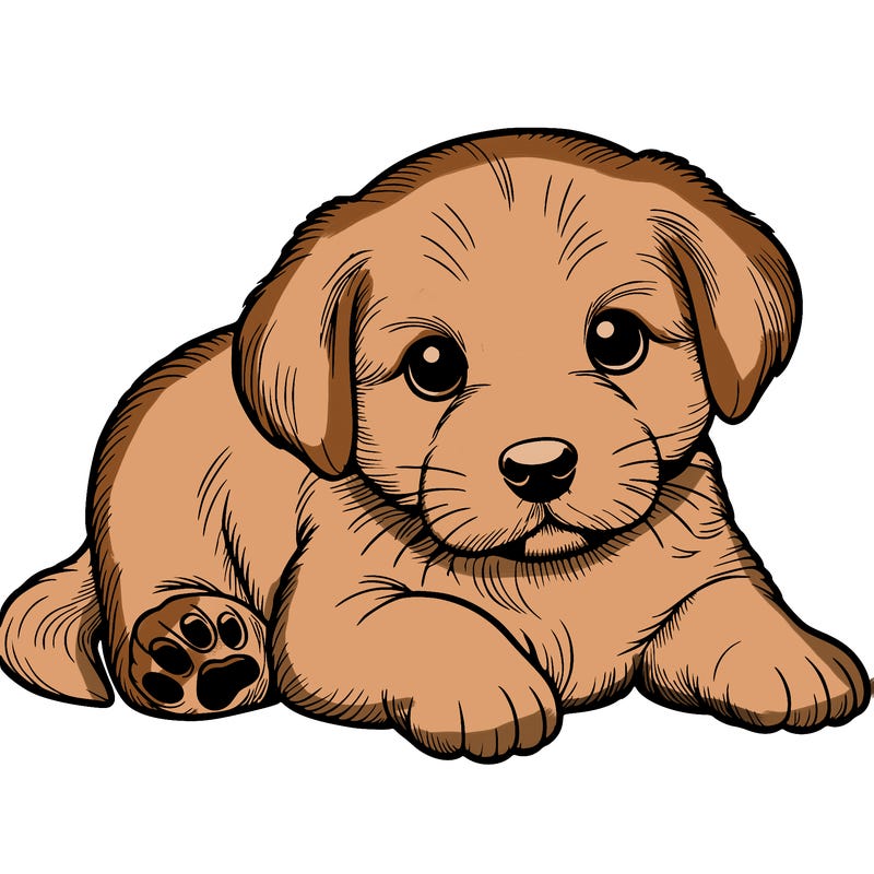 a cute realistic puppy