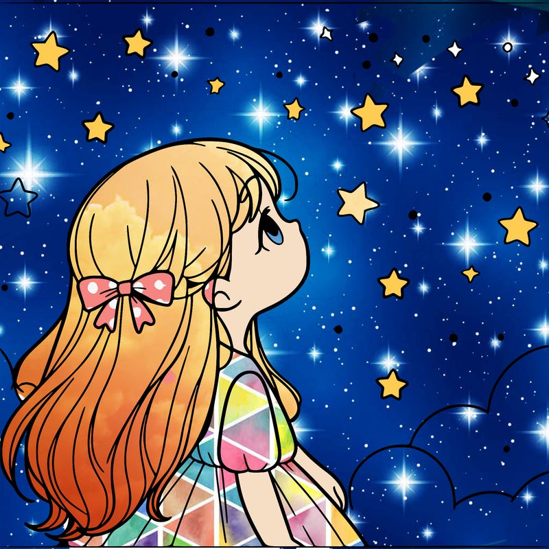 girl looking at the stars