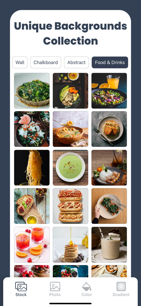 Professional food and drink backgrounds for restaurant menu design