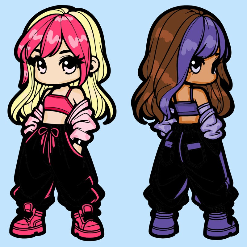 girl in crop top and baggy pants