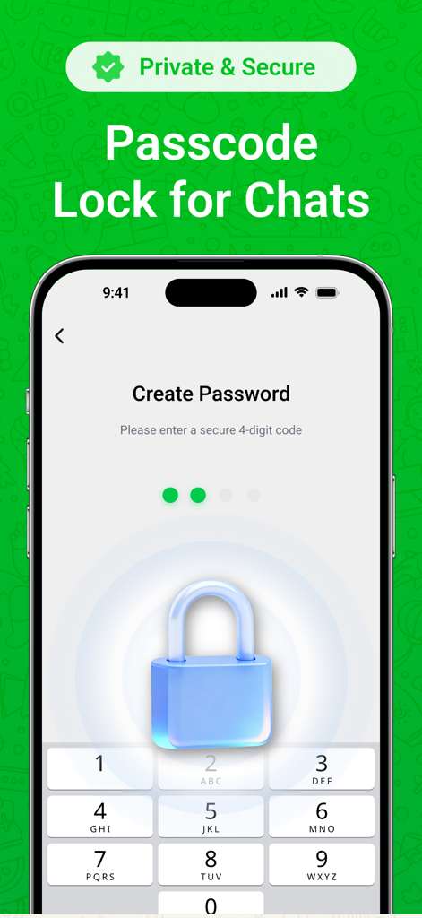 Web Scan - Dual Messenger App - Secure passcode lock setup for private chat messages