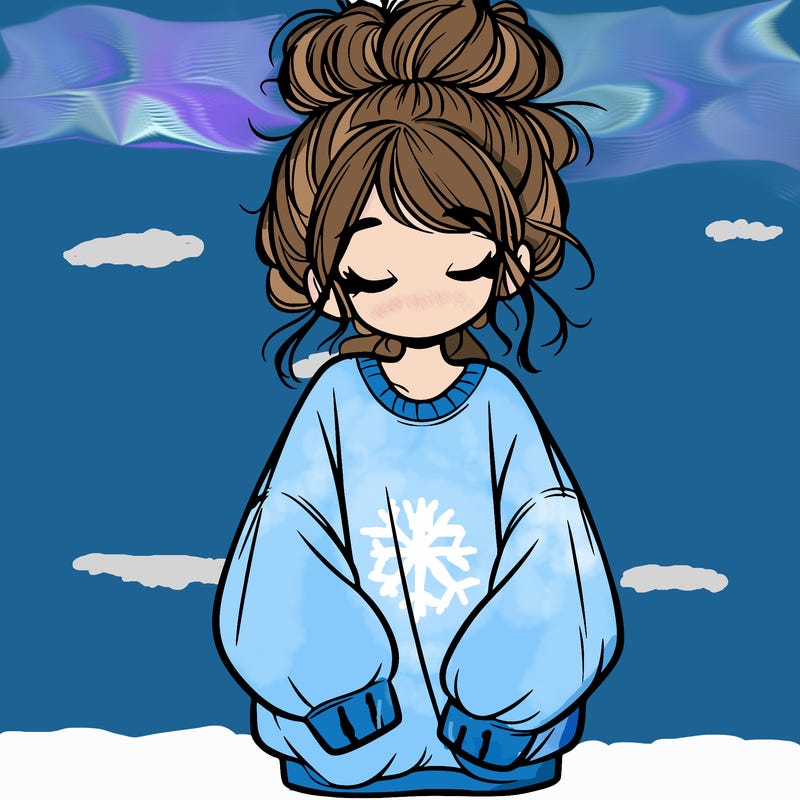 girl with baggy sweatshirt and messy bun