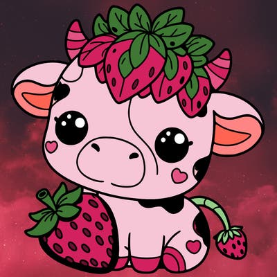 cute strawberry cow