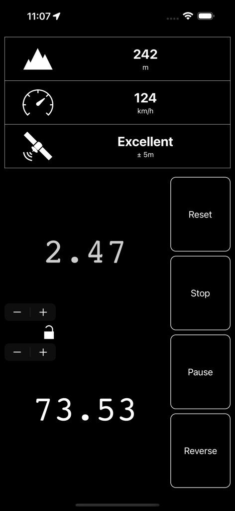 Master-Trip - Master-Trip rally navigation dashboard display showing distance speed and altitude metrics