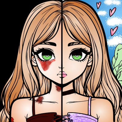 realistic girl split