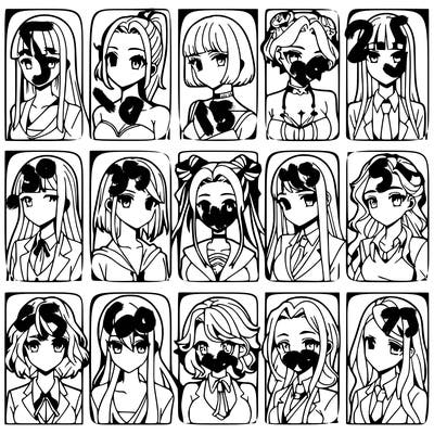 girls that look diffrent anime