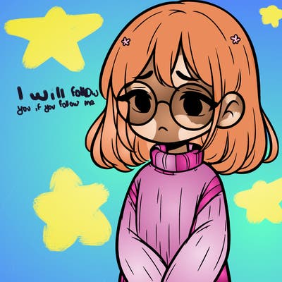 sad girl with glasses in a sweater