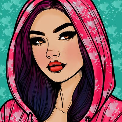 realistic beautiful woman with hoodie