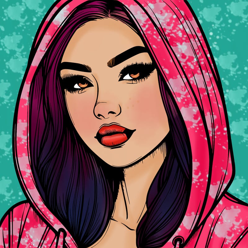 realistic beautiful woman with hoodie