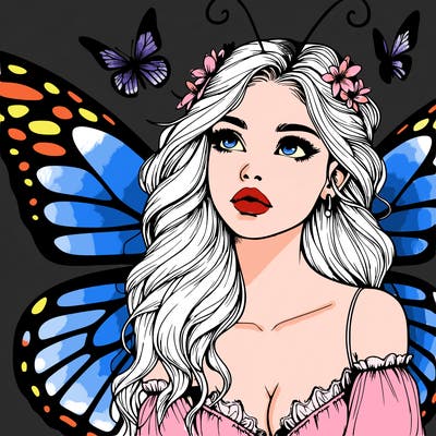 butterfly fairy realistic girl