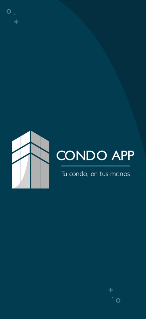 CondoApp - CondoApp logo with the slogan Tu condo en tus manos on a dark teal background