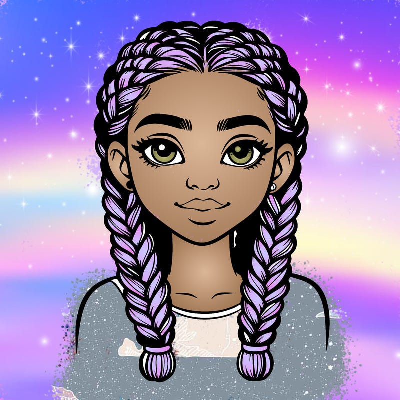 realistic girl with braids