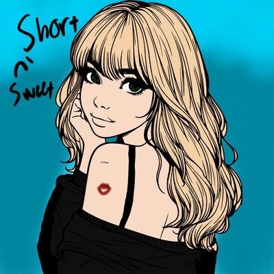 realistic girl with bangs looking over her shoulder