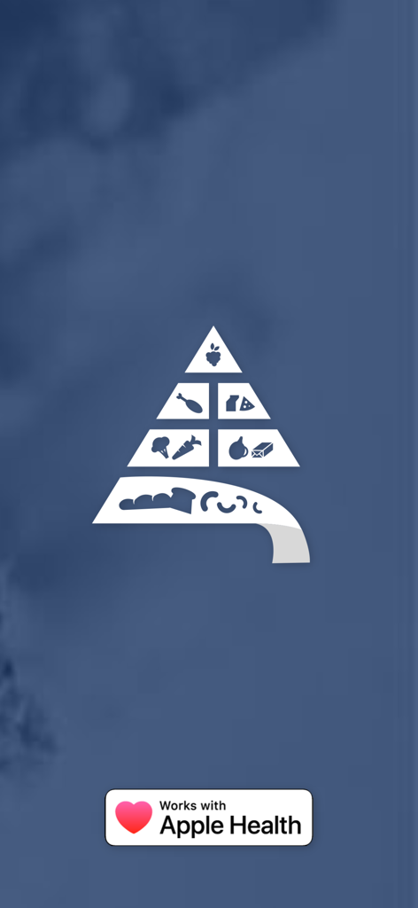 My Keto Low Carb Macro Tracker - My Keto app splash screen featuring a keto food pyramid and Apple Health integration badge