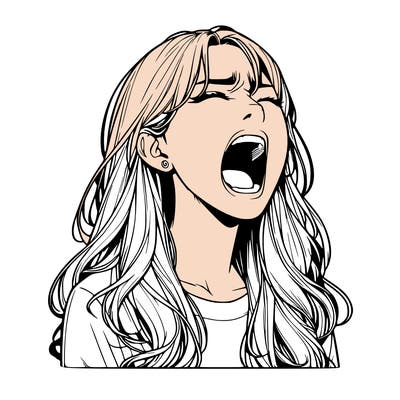 screaming realistic, girl