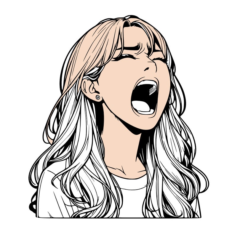 screaming realistic, girl