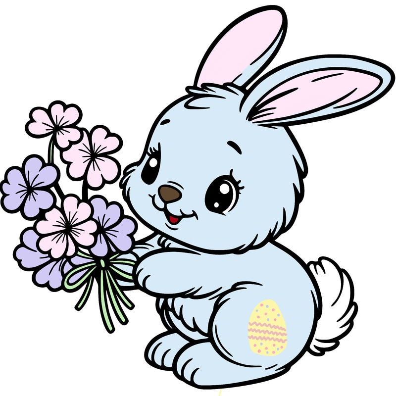 bunny with a bunch of clover