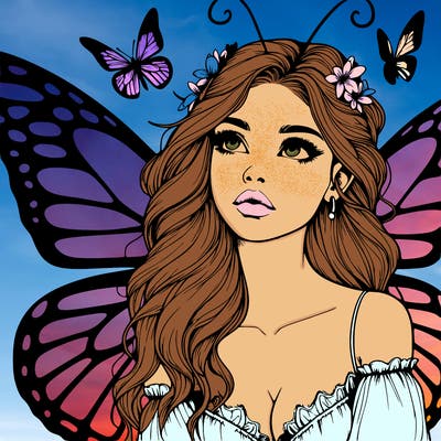 butterfly fairy realistic girl