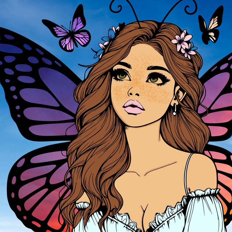 butterfly fairy realistic girl